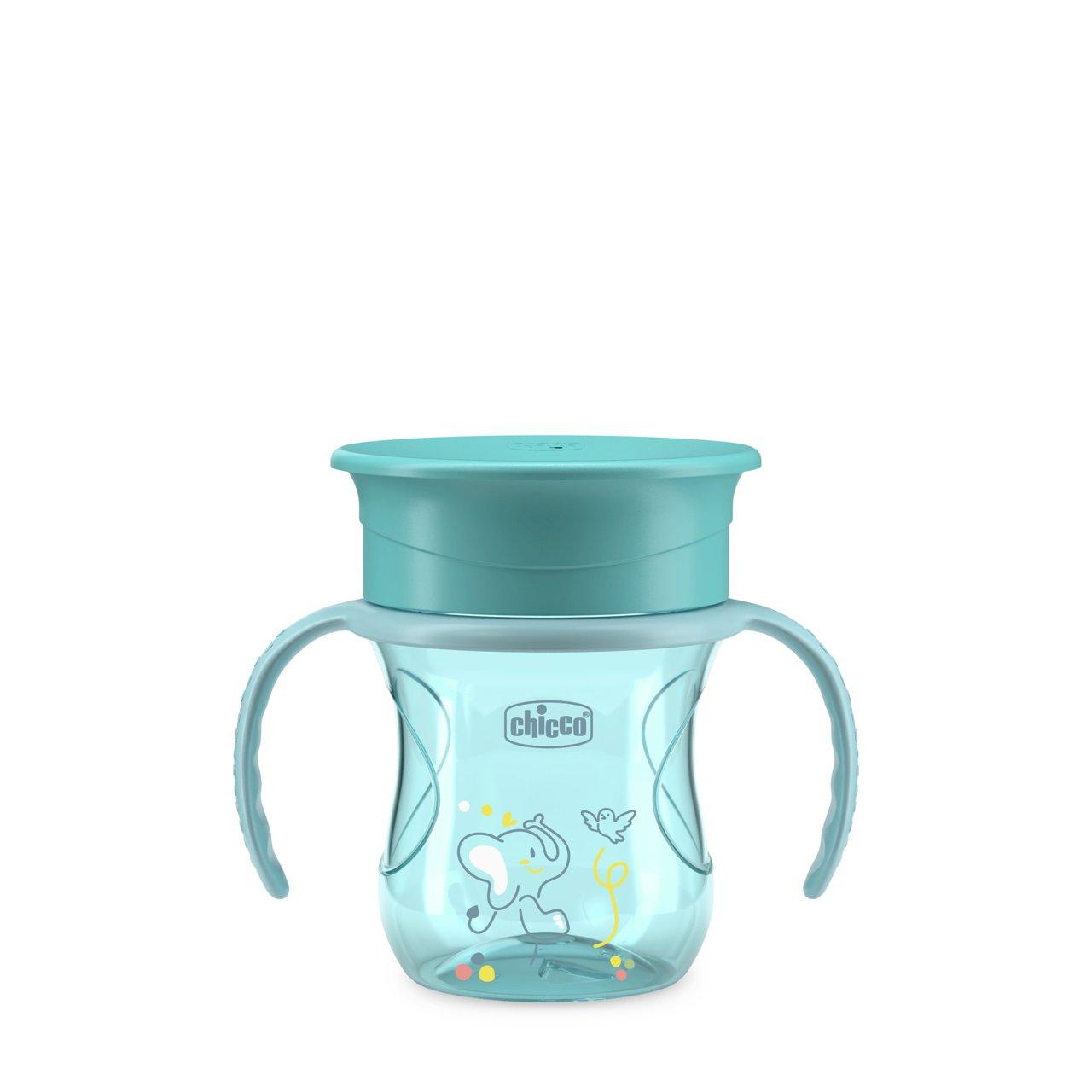 Tazza Perfect 12m+ Chicco rosa, bicchiere ergonomico unisex con manici rimovibili e membrana 360° per bambini dai 12 mesi. | Chicco