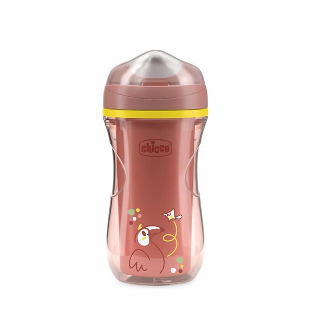 Tazza antigoccia Chicco Active 14m+ rosa, termica a doppia parete con beccuccio rigido anti-morso e design ergonomico per bambini. | Chicco