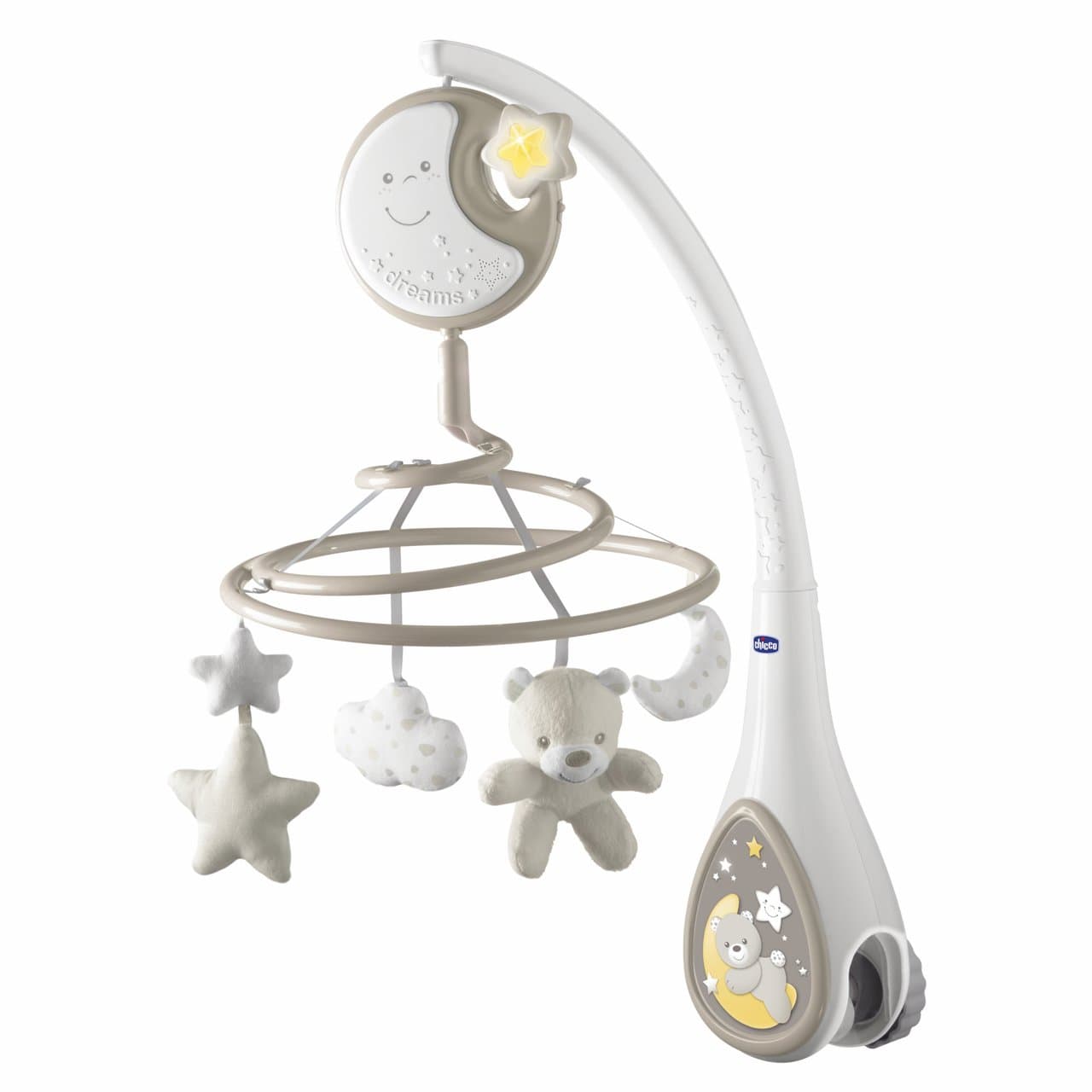 Giostrina musicale Chicco Next2Dreams rosa, accessorio unisex per la nanna, con luce notturna e melodie rilassanti, ideale per lettini Chicco Next2Me e letti in legno. | Chicco