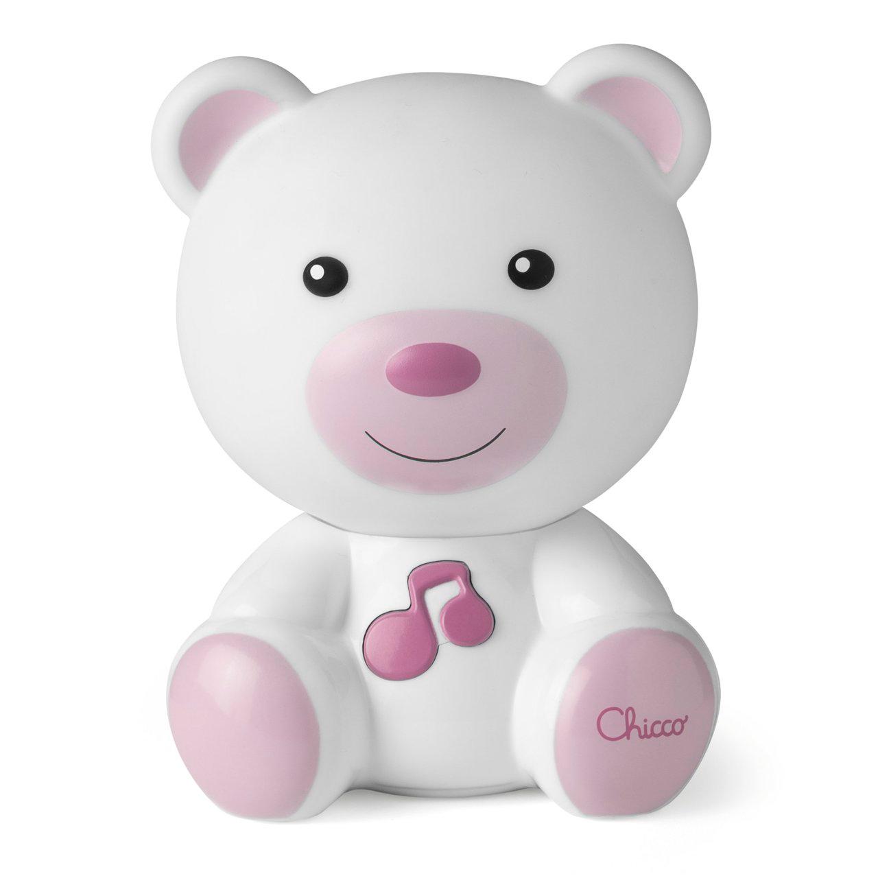 Luce notturna Chicco Orsetto Dreamlight rosa, compagno unisex per il sonno dei bambini con melodie classiche e New Age. | Chicco