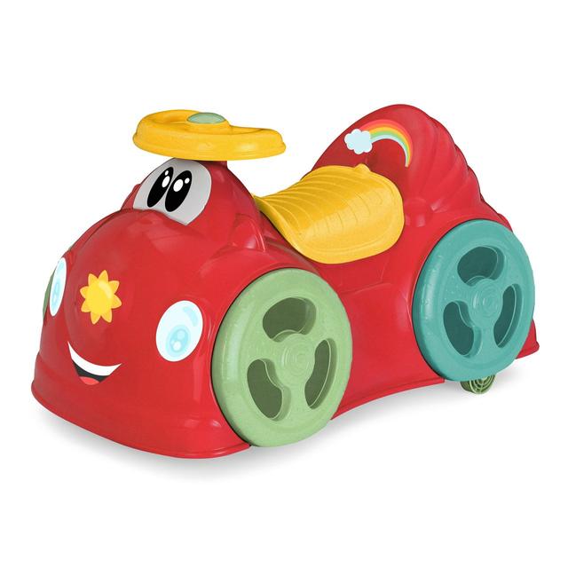 Cavalcabile Chicco All Around Eco+ rosso, realizzato in plastica riciclata, con ruote piroettanti e clacson meccanico. | Chicco