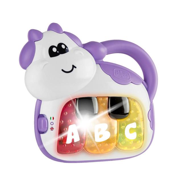 Piano Mucca bilingue Chicco, giocattolo musicale interattivo per bambini, con lettere e animali. | Chicco