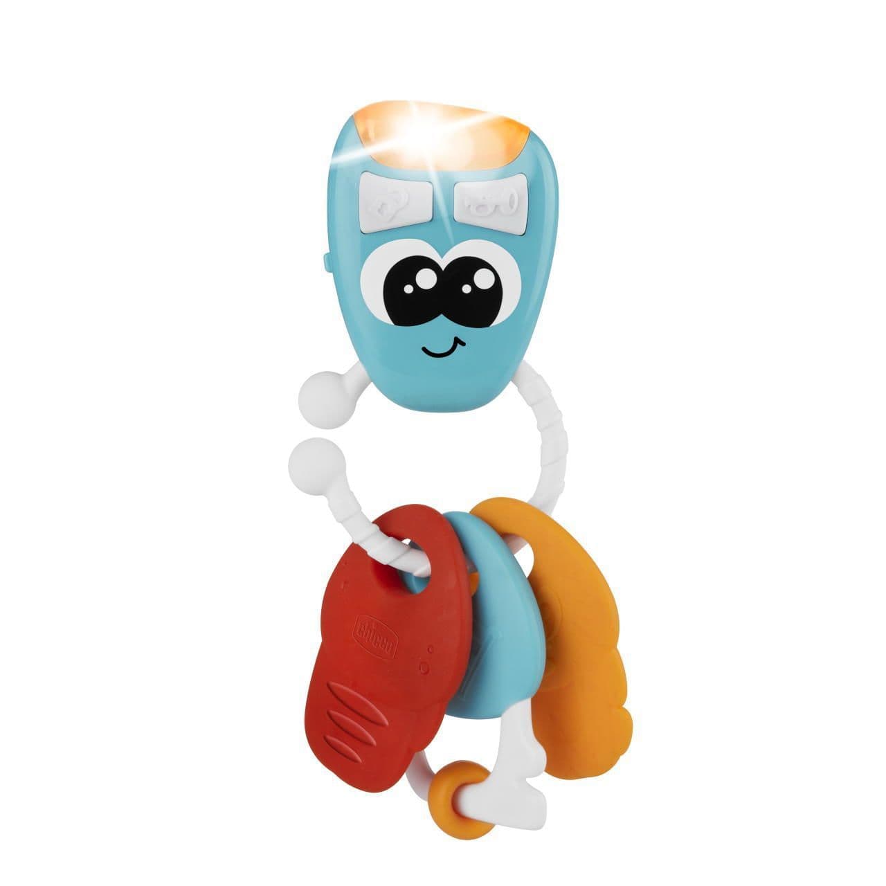 Chiavi elettroniche Chicco bilingue italiano-inglese con melodie e suoni automobilistici, ideali per le prime attività dei bambini. | Chicco