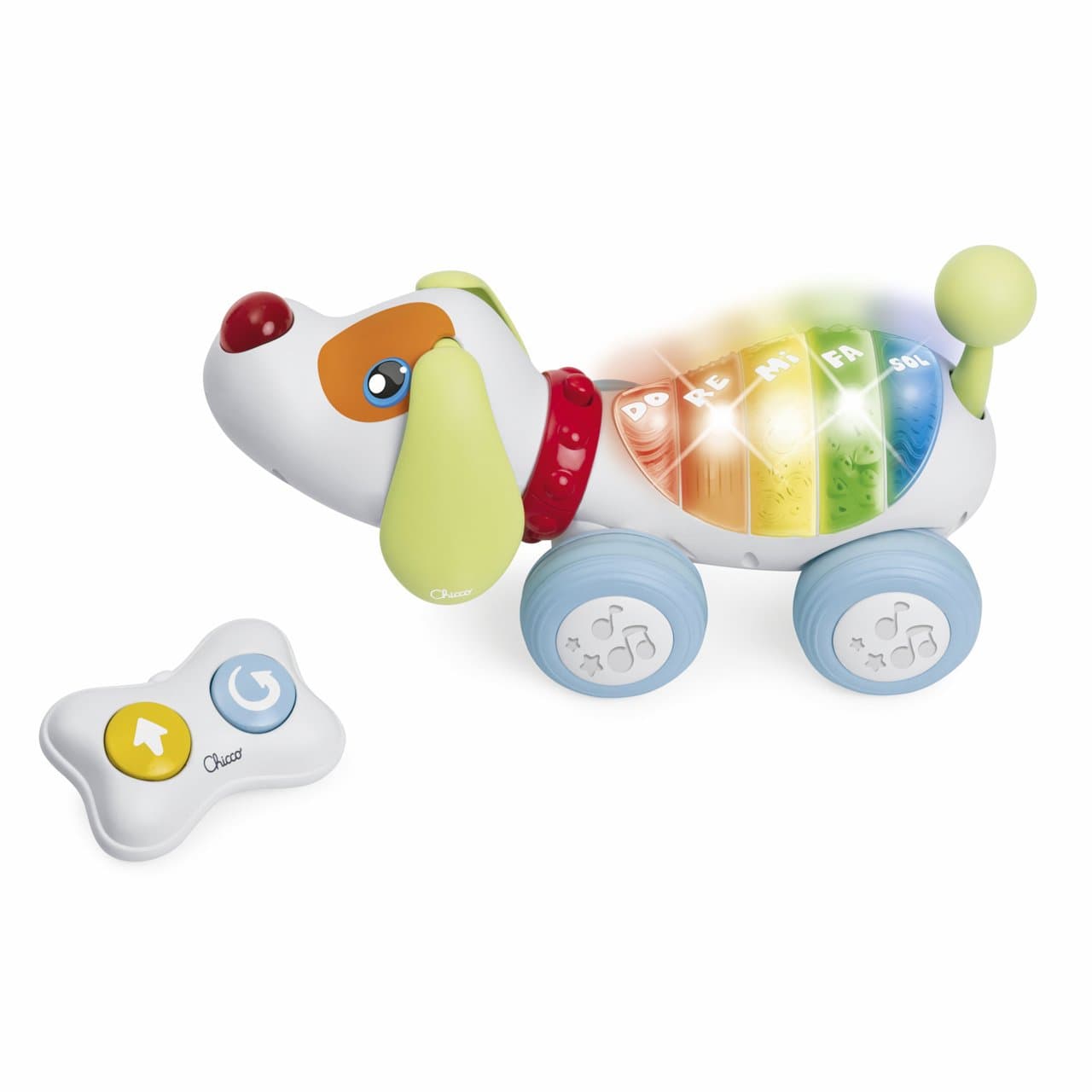 Cagnolino Dogremi Rc Chicco interattivo radiocomandato con luci e suoni, ideale per sviluppare coordinazione e motricità nei bambini. | Chicco
