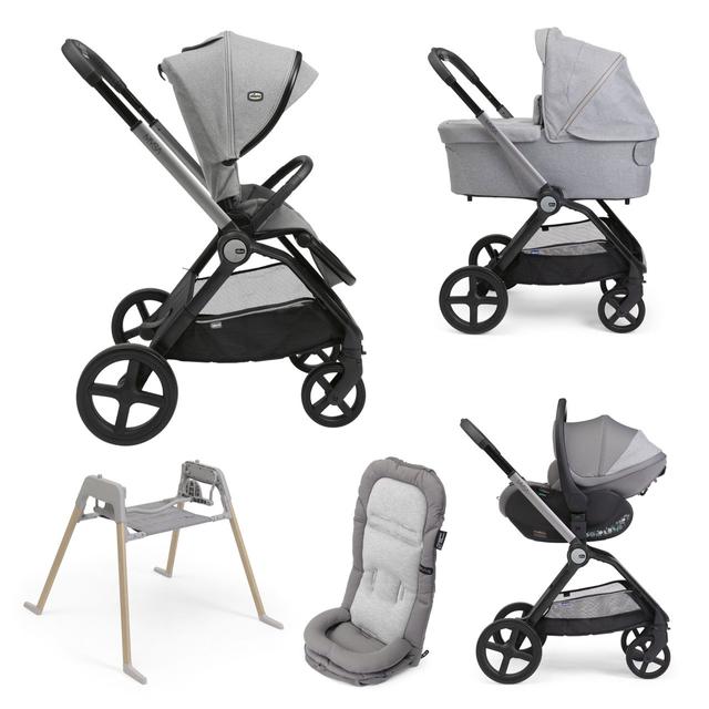 Passeggino Trio Mysa Flexi Chicco nero con seggiolino First-Seat Recline e supporto Lullaglide, ideale per bambini dalla nascita fino a 22 kg. | Chicco