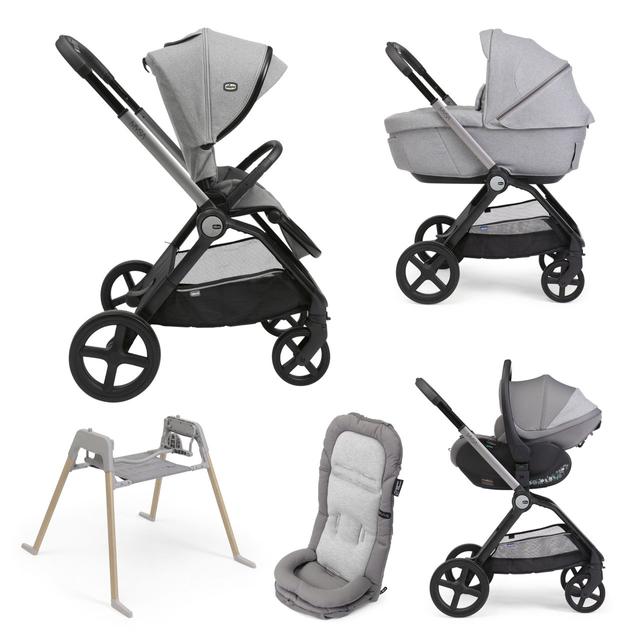 Passeggino trio Chicco Mysa Gran Comfort grigio unisex con seggiolino reclinabile e Lullaglide, omologato fino a 22 kg. | Chicco