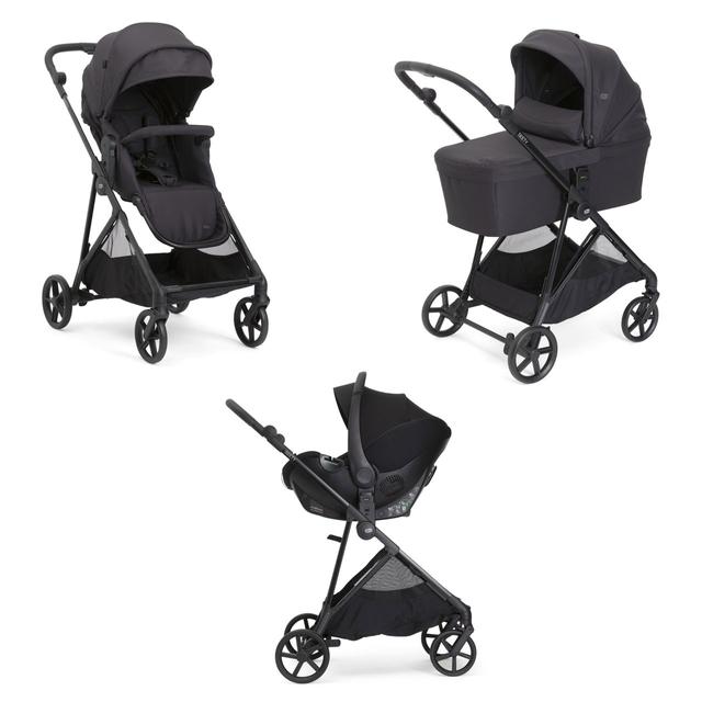 Trio Seety Chicco nero, passeggino modulare con navicella e seggiolino auto Kory Essential i-Size, ideale dalla nascita fino a 22 kg. | Chicco