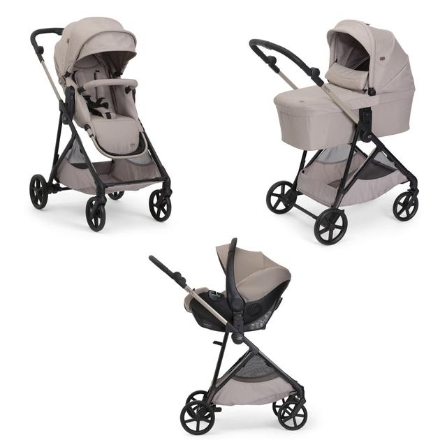 Trio Seety Chicco nero, passeggino modulare con navicella e seggiolino auto Kory Essential i-Size, ideale dalla nascita fino a 22 kg. | Chicco