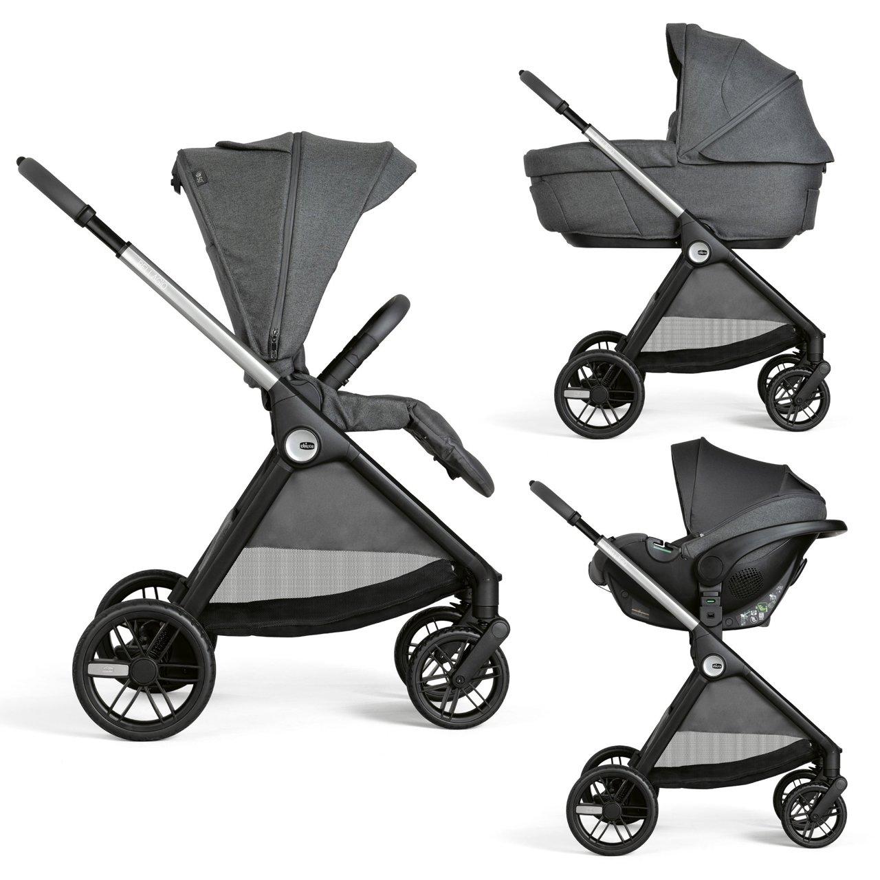 Passeggino trio Chicco Bellagio 2 Gran Comfort verde con Kory Plus, omologato dalla nascita fino a 22 kg, seduta reversibile e schienale reclinabile. | Chicco