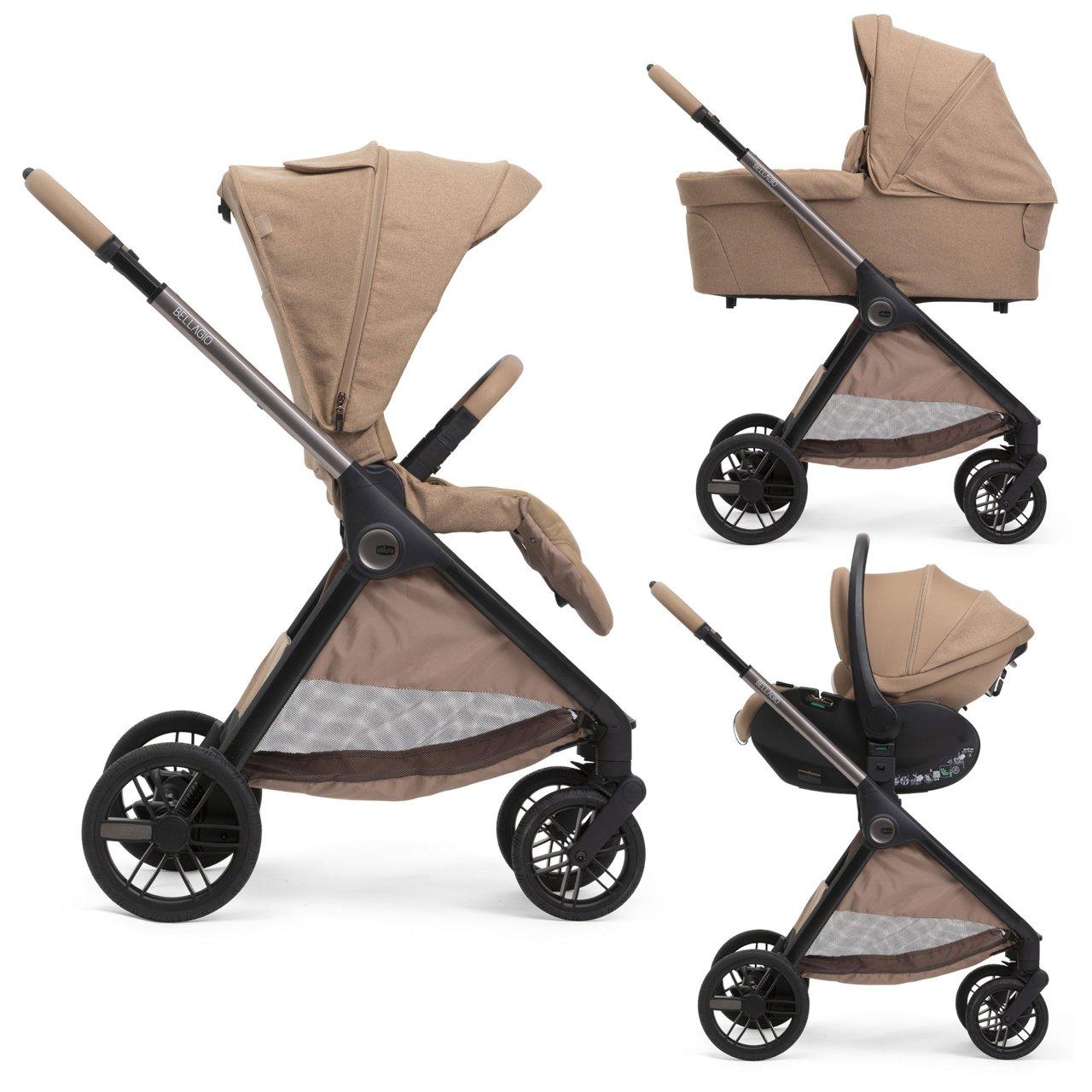 Passeggino Trio Bellagio 2 Flexi Chicco in colore [colore visibile in immagine] con ovetto First Seat Recline i-Size, ideale per ogni stagione. | Chicco