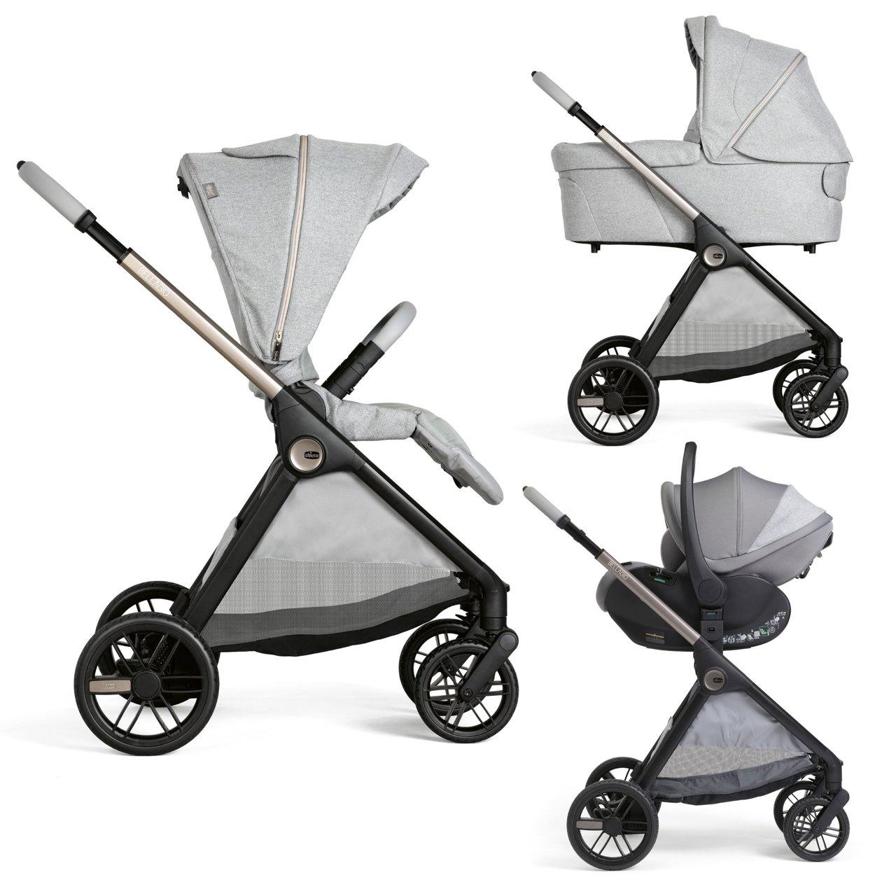 Passeggino Trio Bellagio 2 Flexi Chicco in colore [colore visibile in immagine] con ovetto First Seat Recline i-Size, ideale per ogni stagione. | Chicco