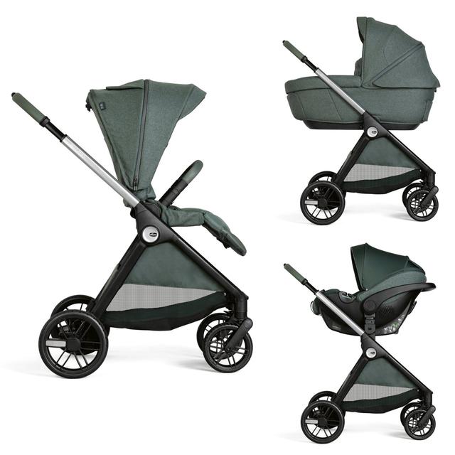 Passeggino trio Chicco Bellagio 2 Gran Comfort verde con Kory Plus, omologato dalla nascita fino a 22 kg, seduta reversibile e schienale reclinabile. | Chicco