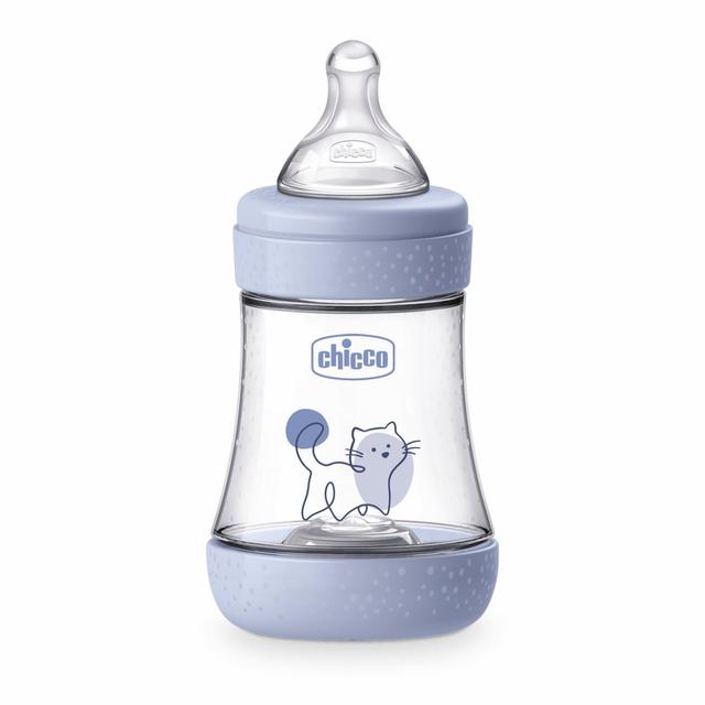 Biberon Chicco Perfect 5 giallo da 150 ml con tettarella Physio e Equilibrium Membrane per neonati, ideale per allattamento artificiale con flusso lento. | Chicco