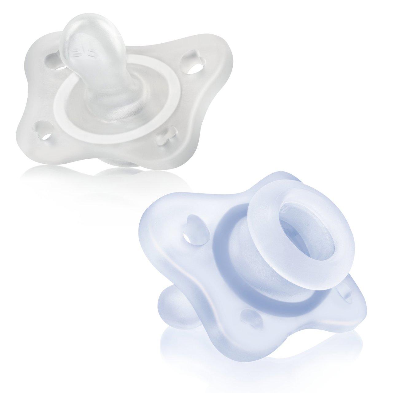 Ciuccio Chicco PhysioForma Minisoft 0-2m in silicone 100% rosa, morbido e flessibile, ideale per neonati. | Chicco