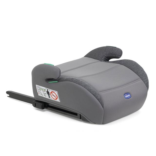 Seggiolino auto Chicco Quasar Fix i-Size grigio per bambini da 125-150 cm, con braccioli imbottiti e rivestimento lavabile. | Chicco