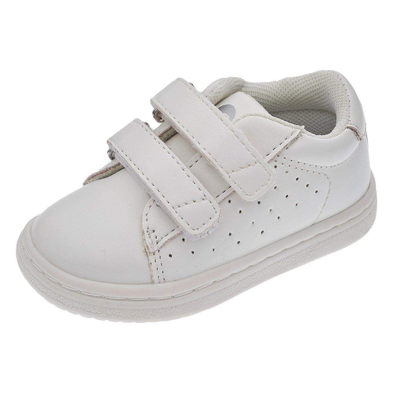 Sneakers Celtic bianche da bambina Chicco con dettagli posteriori rosa, chiusura a doppio strappo e suola flessibile per il massimo comfort. | Chicco