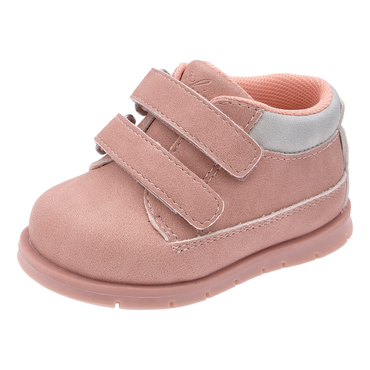 Polacchino primi passi per bambina Flix in laminato rosa Chicco, con doppio strappo regolabile e suola flessibile per il naturale sviluppo del piede. | Chicco