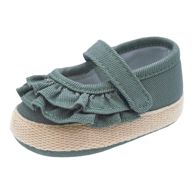 Ballerina bambina Oriella Chicco in sangallo bianco con rouches e bordo in corda, chiusura a strappo regolabile. | Chicco