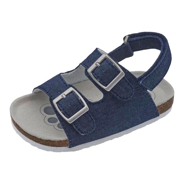 Sandalo unisex Chicco Friz blu in tessuto con doppia fibbia e chiusura a strappo regolabile, ideale per primavera/estate. | Chicco