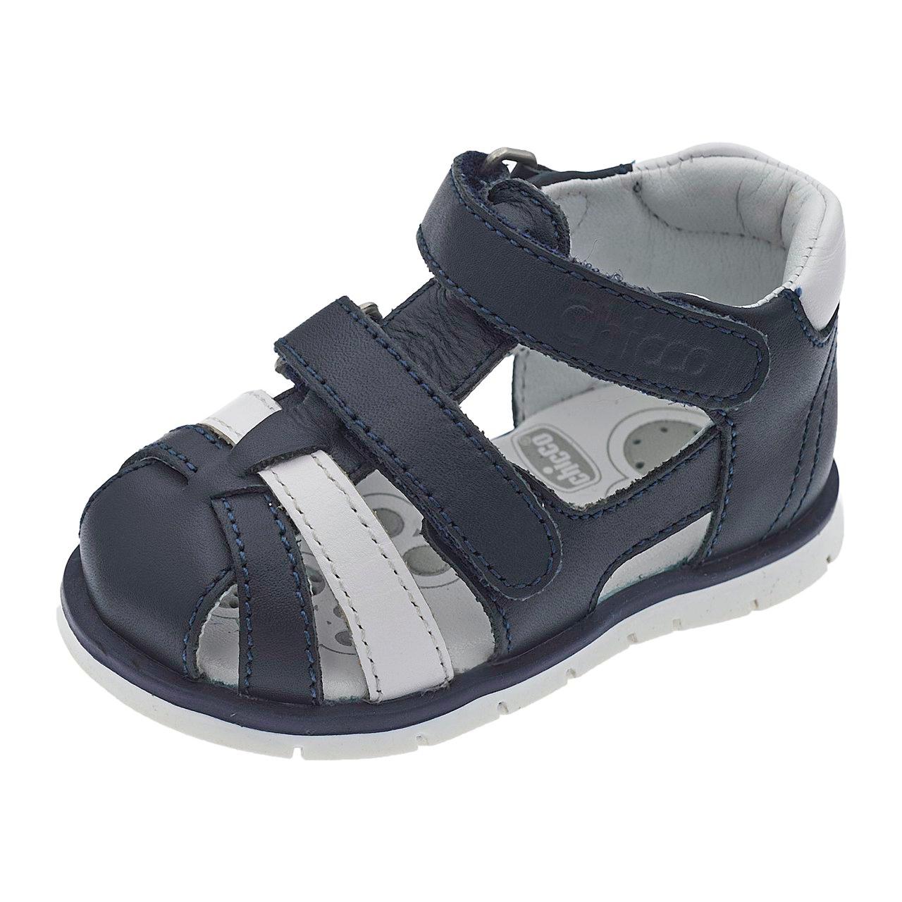 Sandalo primi passi Chicco Granzy rosa in pelle per bambina, con punta chiusa, applicazione floreale e doppio strappo regolabile Flex-zone. | Chicco