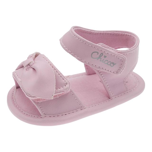 Sandalo da bambina Oviola Chicco rosa con fiocco decorativo e chiusura a doppio strappo regolabile, ideale per primavera/estate. | Chicco