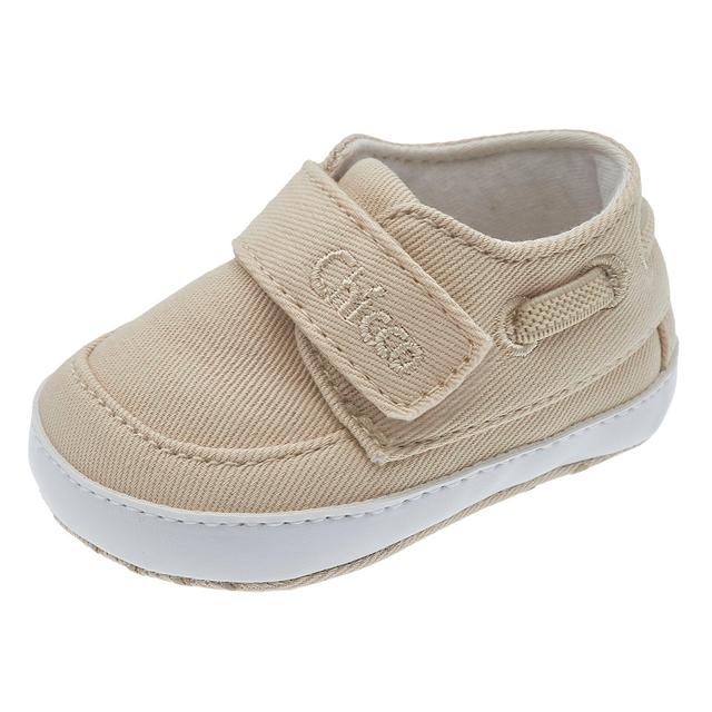Sneakers unisex Chicco Orzio beige in tessuto con chiusura a strappo, perfette per bambini in primavera ed estate. | Chicco