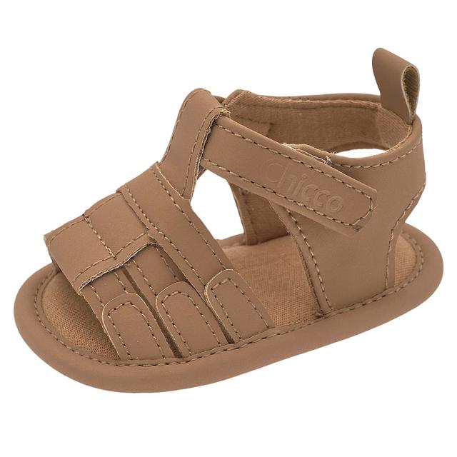 Sandalo unisex Chicco bianco a punta aperta per bambino, con chiusura a strappo regolabile e forma arrotondata, ideale per la primavera e l'estate. | Chicco