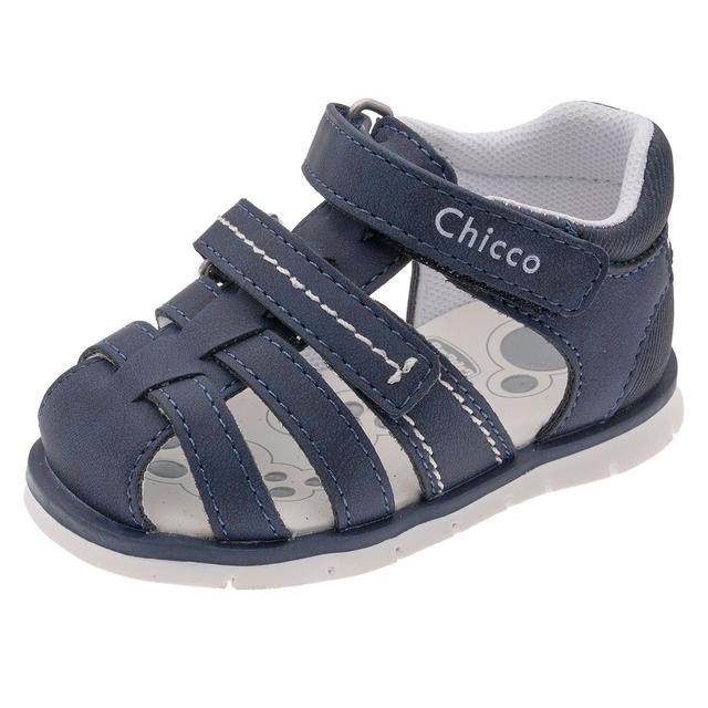 Sandalo bambino primi passi Chicco Falco beige unisex con punta chiusa, chiusura a doppio strappo Flex-zone e suola flessibile per la mobilità del piede. | Chicco