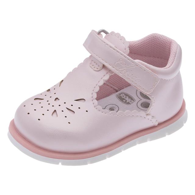Sandalo primi passi Chicco per bambina in colore rosa, con tomaia microforata e chiusura a strappo regolabile per un comfort ottimale. | Chicco