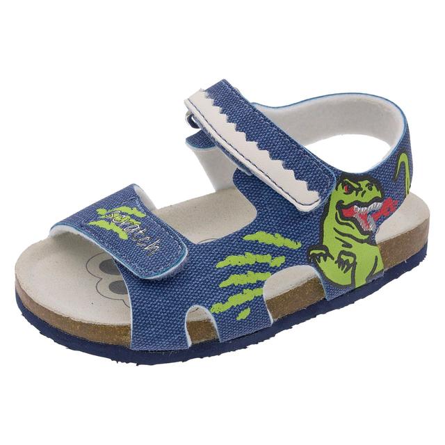 Sandalo bambino unisex Chicco Fayer blu con stampa squalo, regolabile con doppio strappo e sottopiede Impronta Chicco per il supporto plantare. | Chicco