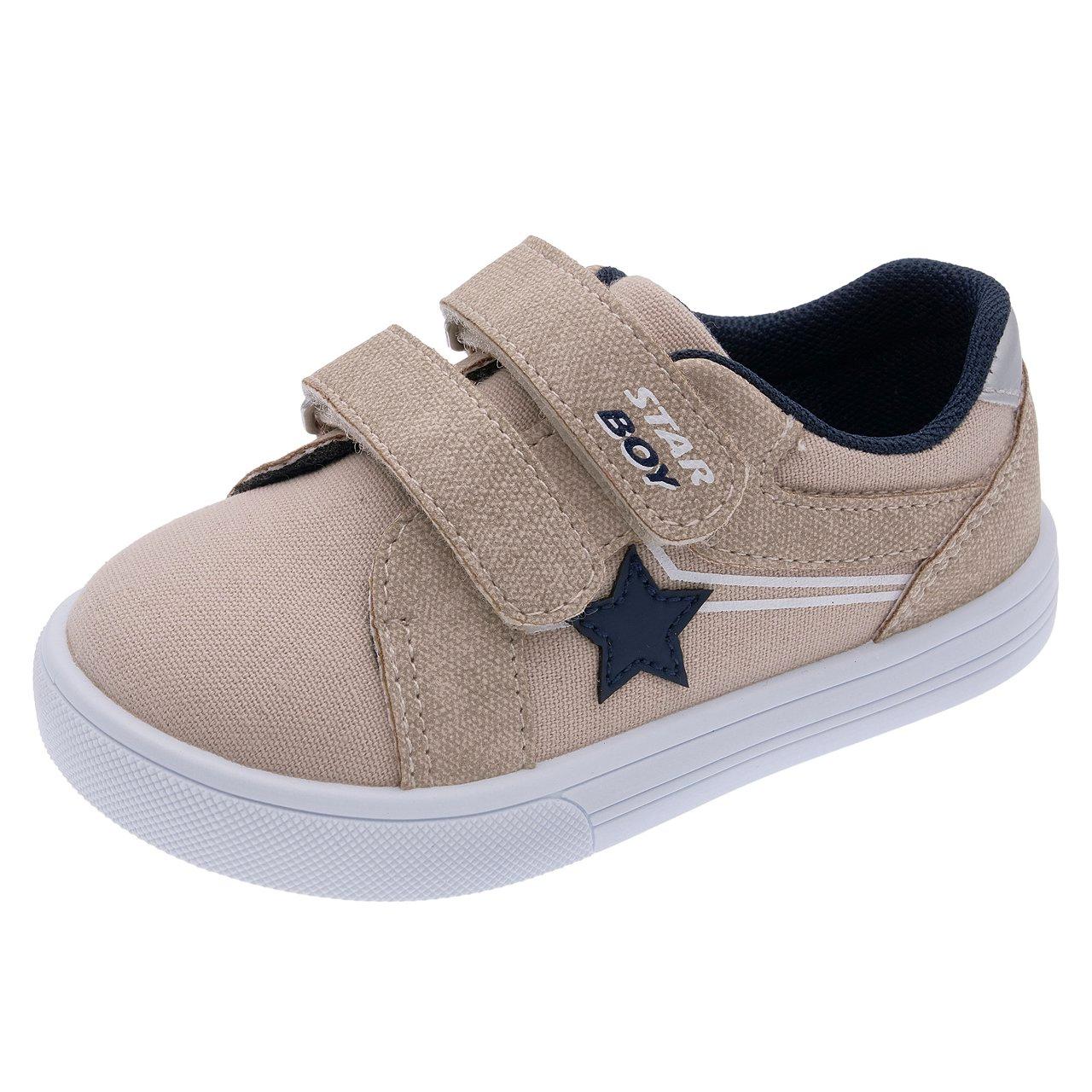 Sneakers unisex Chicco Fagotto beige in tessuto per bambini, con stella laterale, doppio strappo e suola flessibile, ideali per la primavera/estate. | Chicco