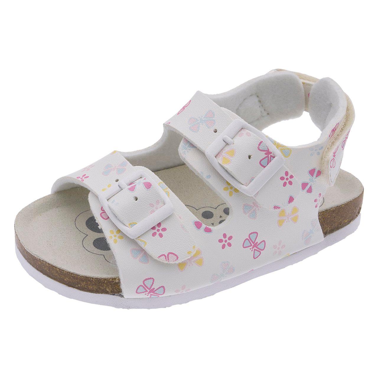 Sandalo da bambina Chicco Felisetta rosa con doppia fibbia regolabile, stampa arcobaleni e strappo posteriore, ideale per primavera/estate. | Chicco