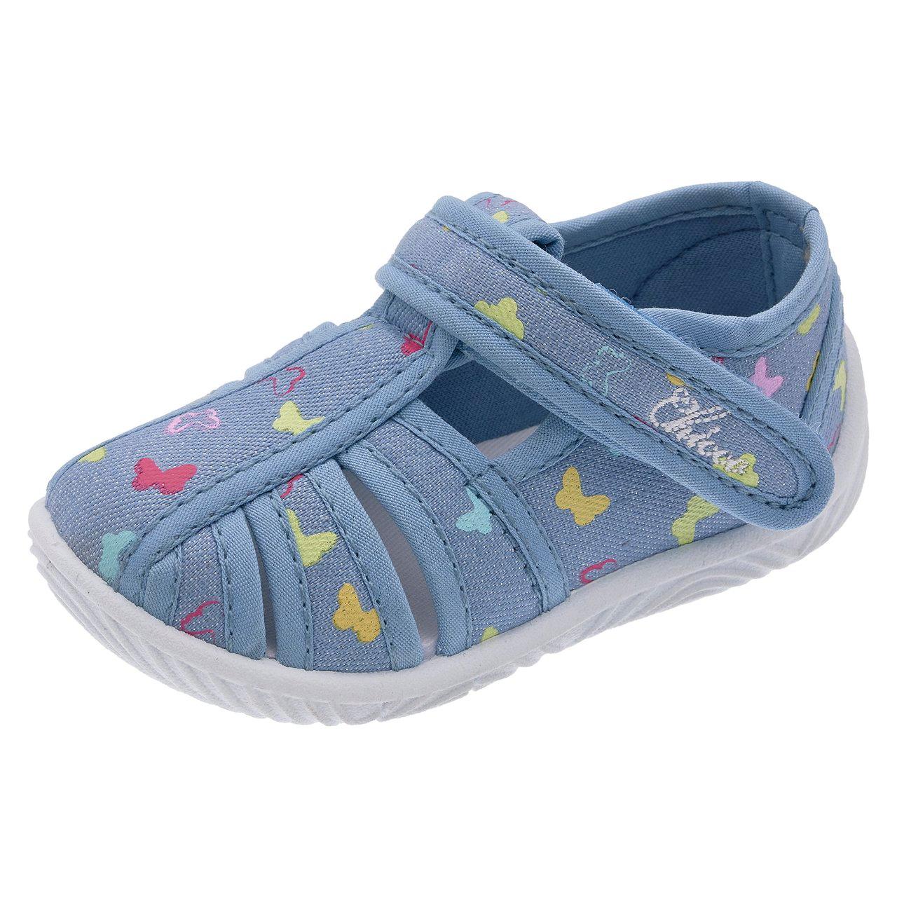 Pantofola da bambina Chicco rosa glitterata con stampa floreale, chiusura a strappo Flex-zone e suola flessibile per la primavera/estate. | Chicco