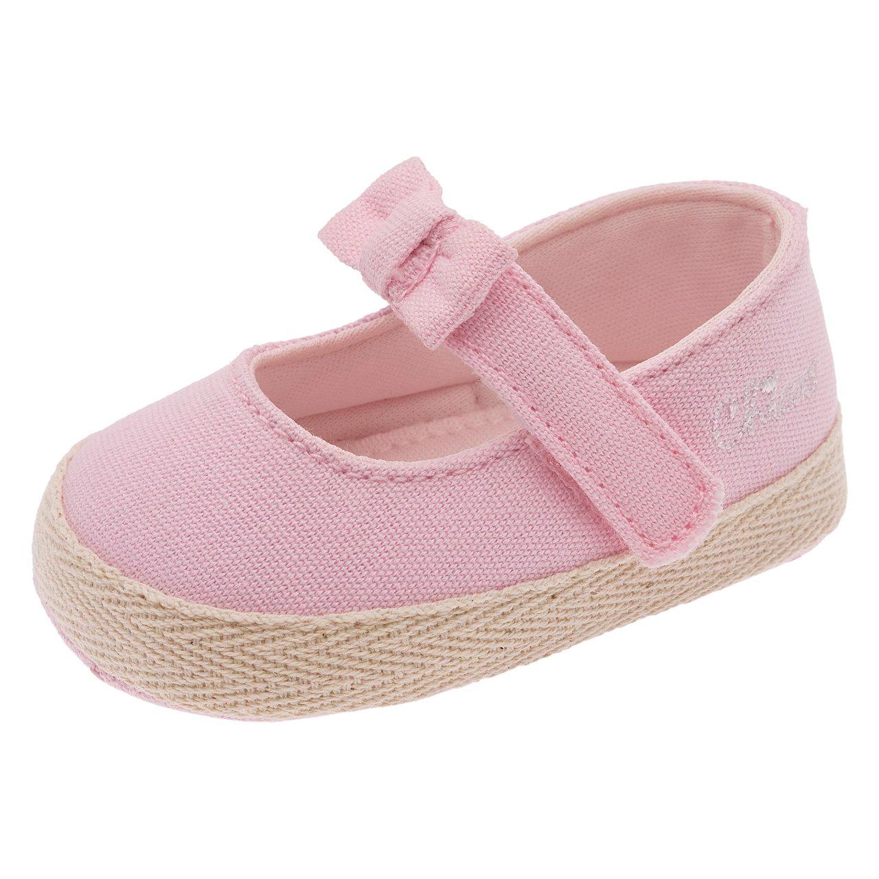 Ballerina bambina Chicco Niam rosa in tessuto con fiocco e bordo in corda, chiusura a strappo regolabile, taglia 15-19. | Chicco