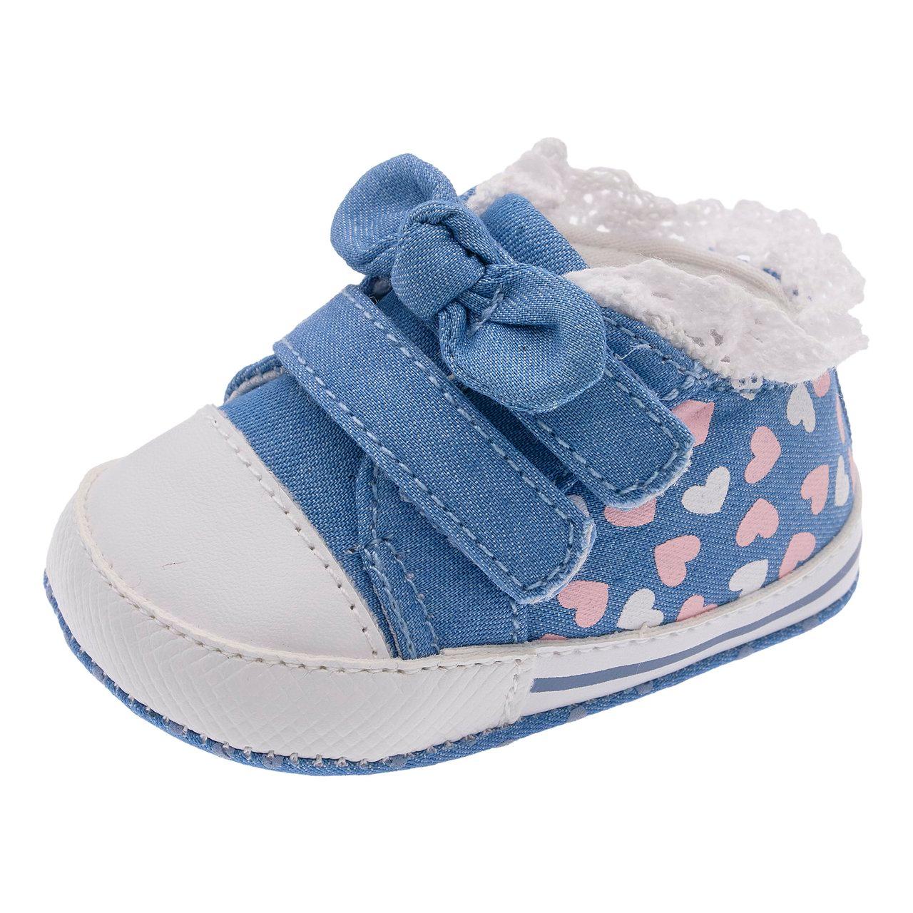 Sneakers rosa Chicco per bambina con bordo in pizzo e chiusura a doppio strappo, ideali per la primavera/estate. | Chicco
