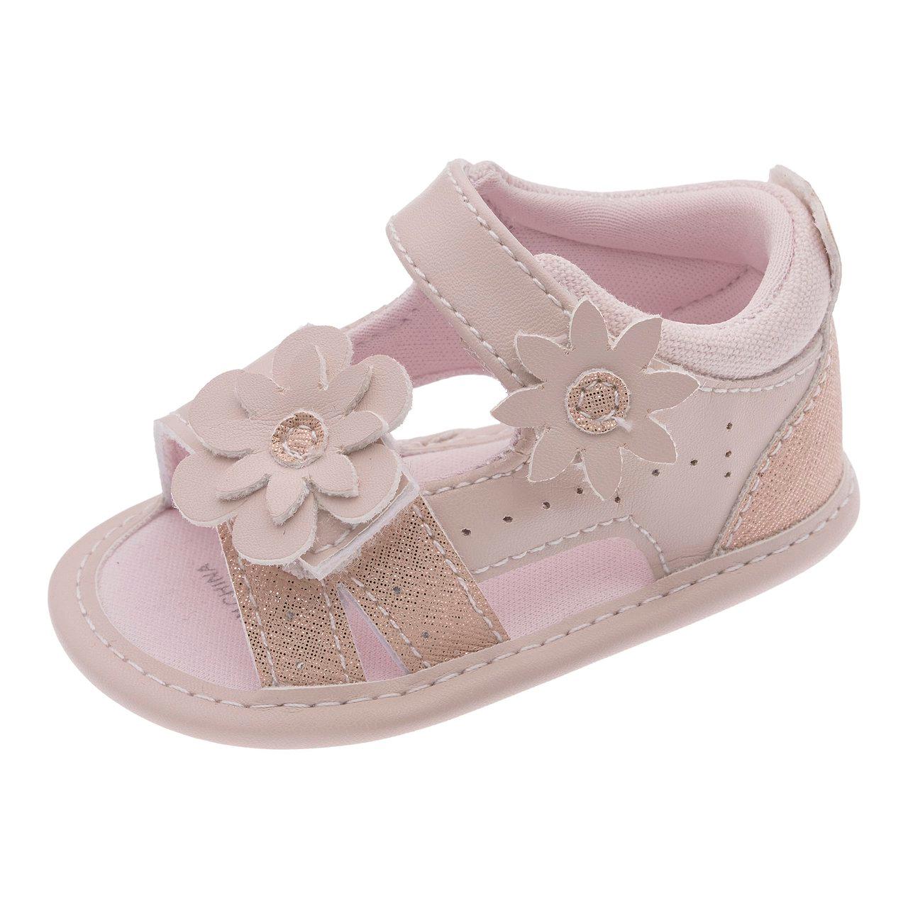 Sandalo da bambina Chicco Nalla rosa con dettagli floreali, tallone chiuso e punta arrotondata, regolabile con doppio strappo, ideale per primavera/estate. | Chicco