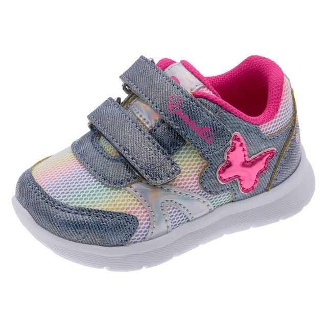 Sneakers primi passi rosa per bambina Glimp di Chicco con dettagli glitterati a farfalla e suola flessibile Flex-zone. | Chicco
