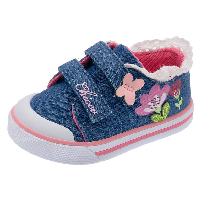 Sneakers primi passi fucsia con stampa floreale e fiore 3D per bambina Giusy Chicco, suola Flex-zone e sottopiede Impronta Chicco. | Chicco