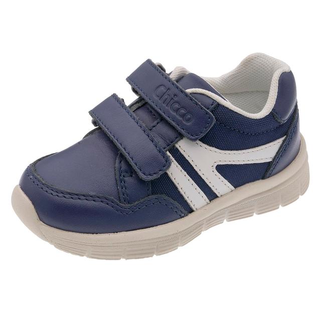 Sneakers unisex blu per bambino Chicco Cicero in pelle con dettagli in tessuto, chiusura a strappo e suola flessibile. | Chicco