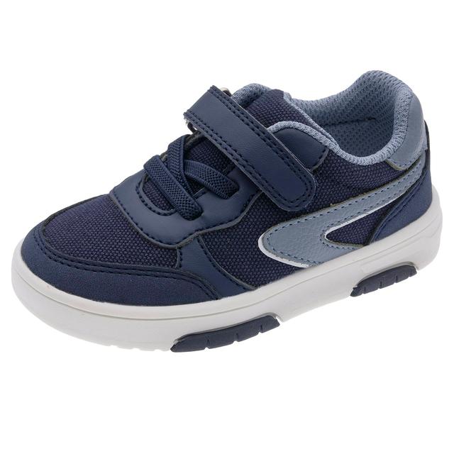 Sneakers unisex Chicco Cassel blu con inserto in tessuto e dettagli avio, chiusura a strappo e lacci elastici, perfette per la primavera. | Chicco
