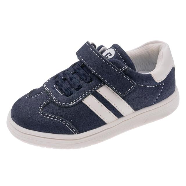 Sneakers unisex verdi in pelle scamosciata Chicco, modello Copper, con bande laterali, chiusura a strappo e lacci elastici, suola Flex-zone e sottopiede Impronta Chicco. | Chicco