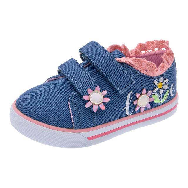 Sneakers bambina Cajal fucsia glitterate con applicazioni a cuore e bordo in pizzo, chiusura a doppio strappo Flex-zone e suola flessibile. | Chicco