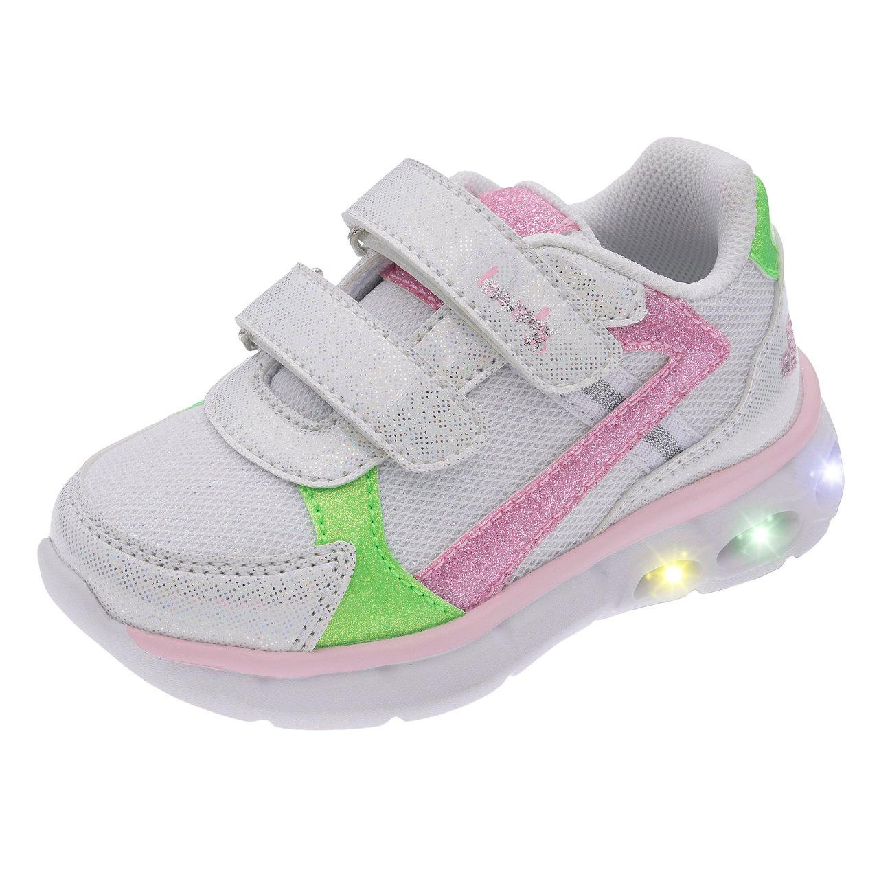 Sneakers bambina Celeste Chicco Light con luci LED multicolore nella suola bicolore ultraleggera e flessibile. | Chicco