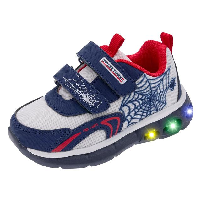 Sneakers Cocis unisex per bambini blu con luci LED multicolore integrate nella suola ultraleggera e chiusura a doppio strappo. | Chicco