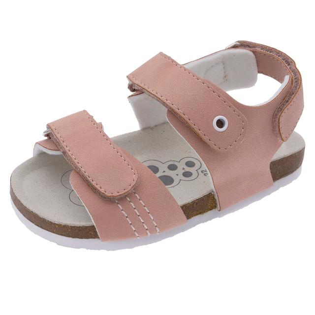 Sandalo da bambina Chicco rosa con tripla chiusura regolabile e sottopiede "Impronta Chicco" per il supporto dell'arco plantare. | Chicco