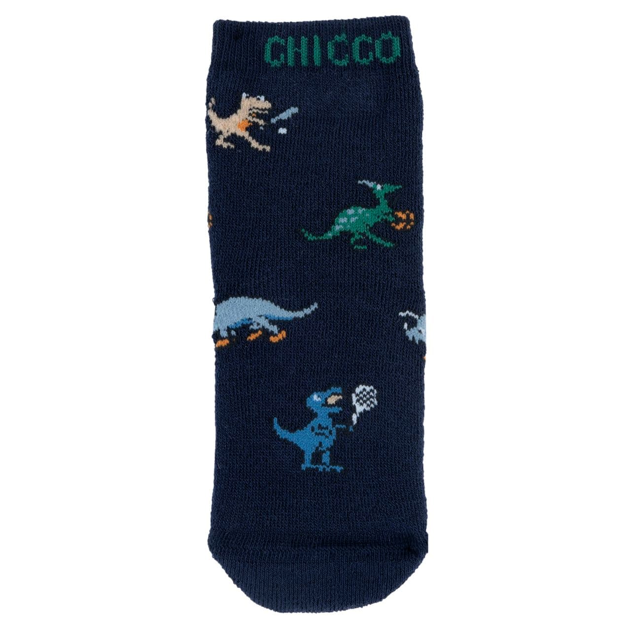 Calze antiscivolo unisex Chicco blu con motivo jacquard e gommatura sulla suola per massima aderenza, ideali per autunno/inverno. | Chicco