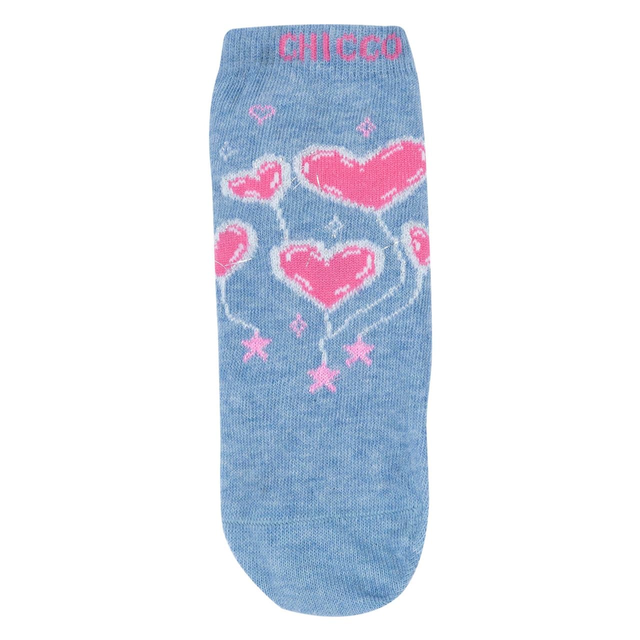 Calze antiscivolo Chicco unisex blu con lavorazione jacquard e gommatura sulla suola per bambini, taglia 24. | Chicco