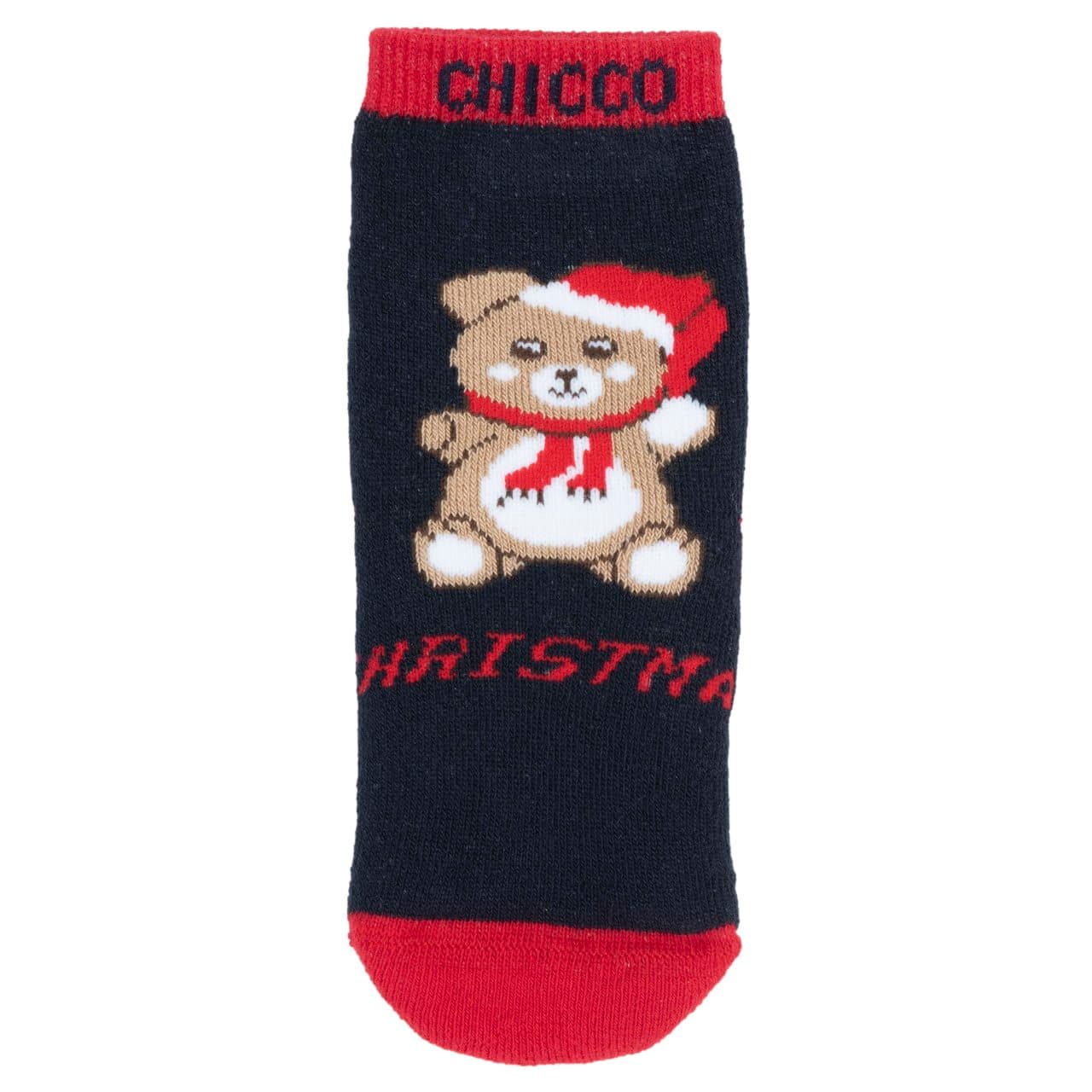 Calze antiscivolo unisex Chicco blu con lavorazione jacquard e gommatura sulla suola per maggiore aderenza, ideali per autunno/inverno. | Chicco