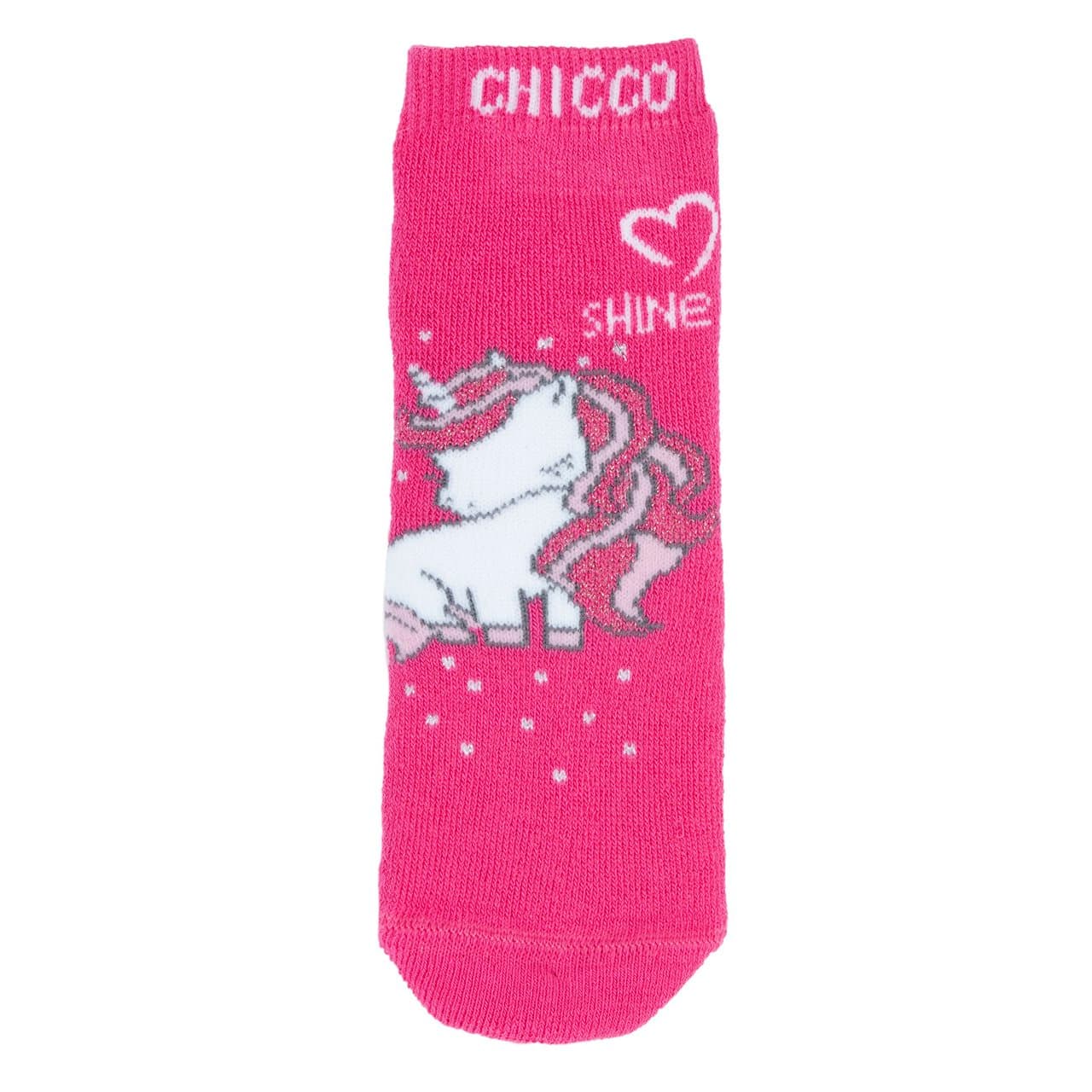 Calzini antiscivolo Chicco unisex rosa con motivo jacquard e gommatura sul fondo per una maggiore aderenza, ideali per autunno/inverno. | Chicco