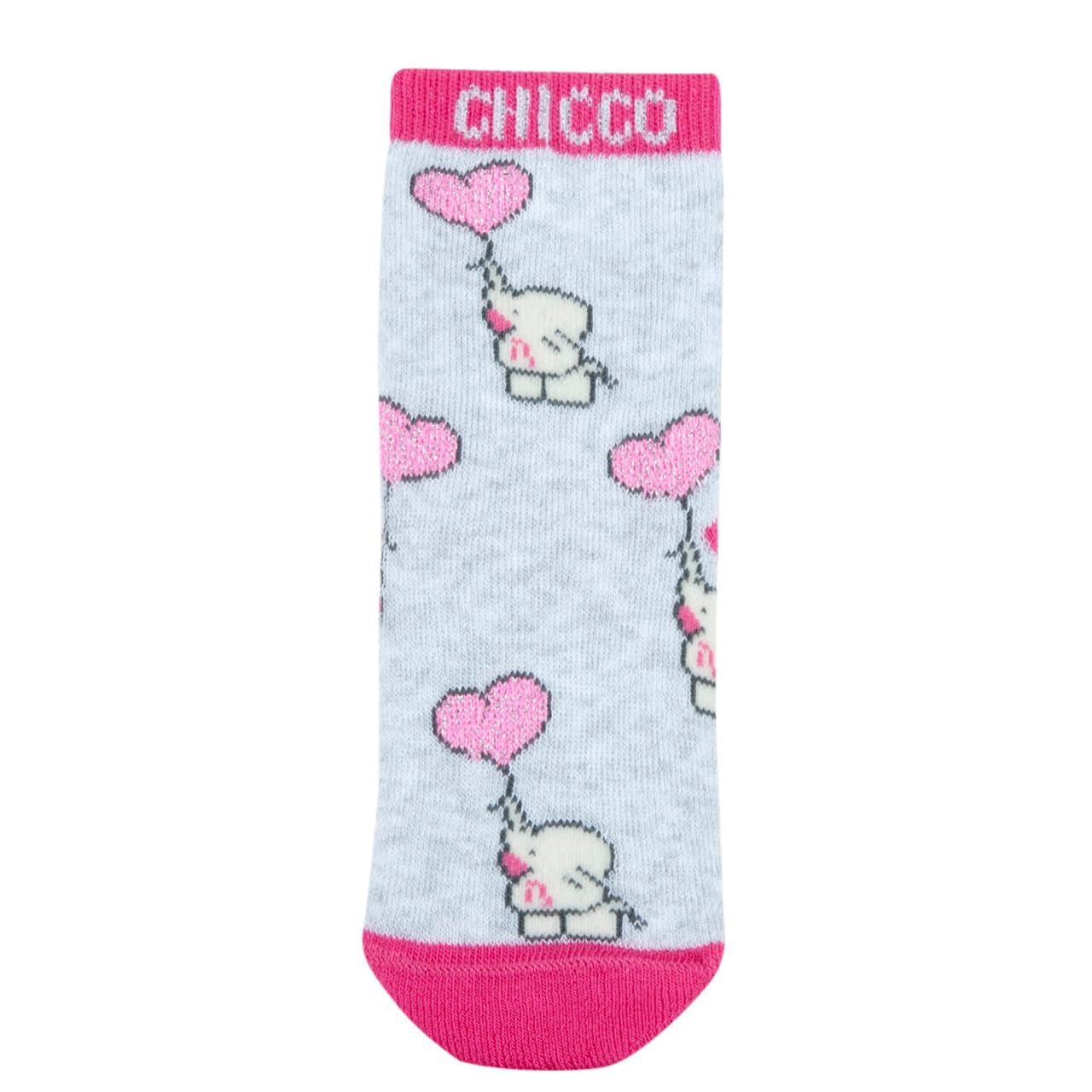 Calzini antiscivolo Chicco unisex rosa con motivo jacquard e gommatura sul fondo per una maggiore aderenza, ideali per autunno/inverno. | Chicco